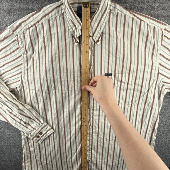 Faconnable Colorful Button-Down Cotton USA Striped XL Men Shirt Long Sleeve - Picture 3 of 16